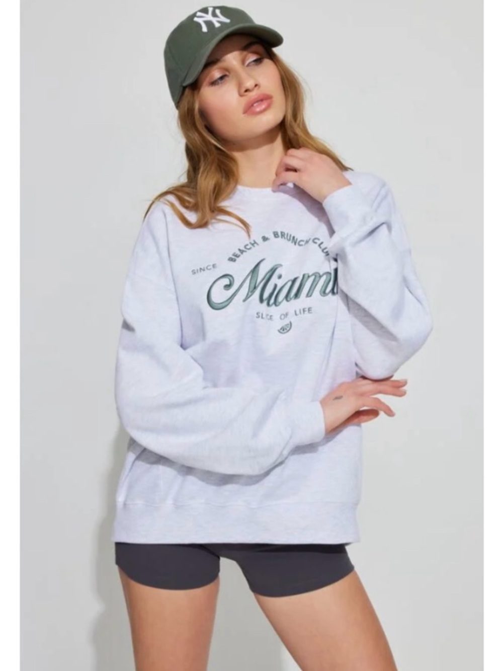 Garage Miami Embroidered Oversized Crew Neck